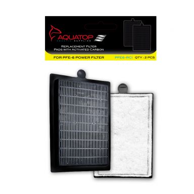 AQUATOP PFE6-RCI Replacement Filter Inserts with Activated Carbon for PFE-6